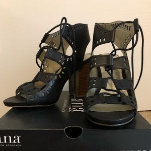 Black Peep-hole Heels